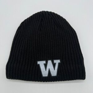 Adidas Knit Beanie Hat Black Gray Letter‎ W Winter Toque Knit Cap OSFM